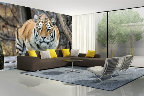 Vlies Fototapete - Sibirischer Tiger 375 x 250 cm